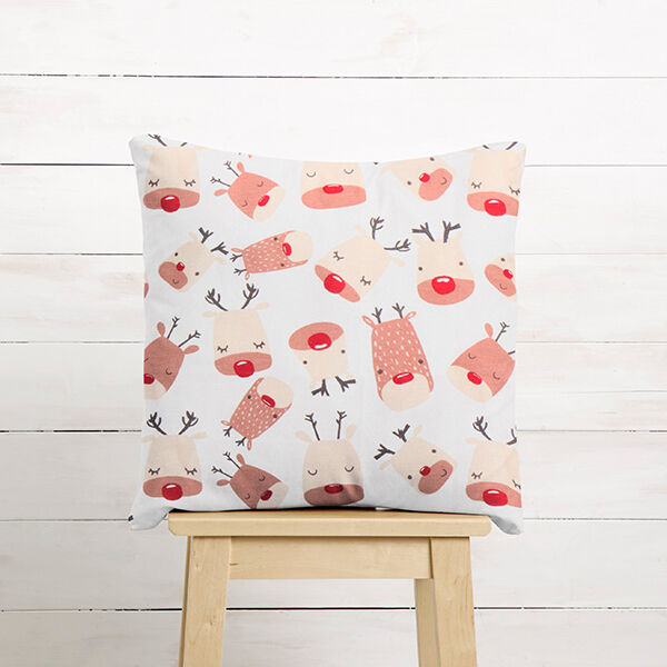 Decor Fabric Canvas Cute reindeer – white, image number 8