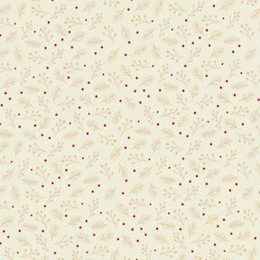 Cotton Poplin Festive Branches – cream, 