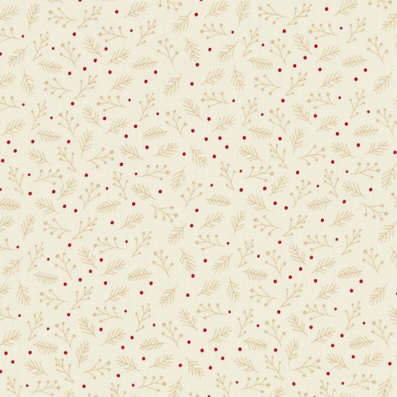 Cotton Poplin Festive Branches – cream, image number 1