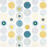 Decor Fabric Half Panama drawn circles – white/light petrol,  thumbnail number 1