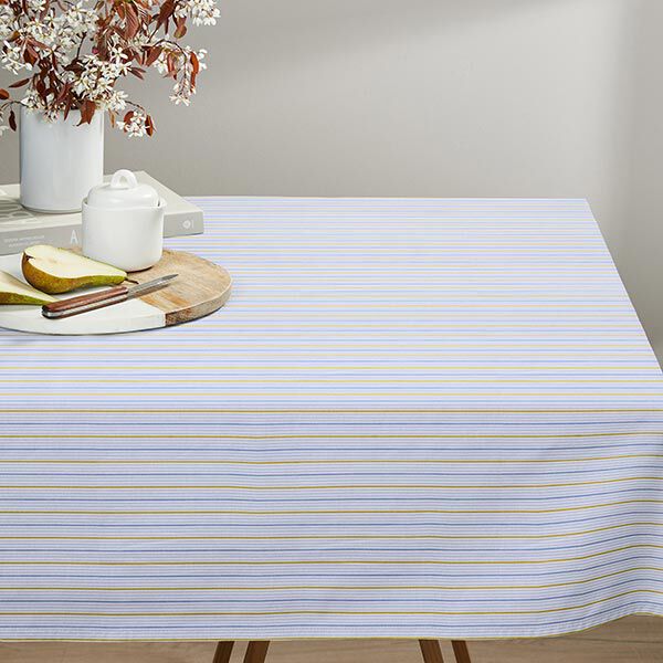 Cotton Cretonne Multicoloured Stripes – white/silver blue,  image number 8