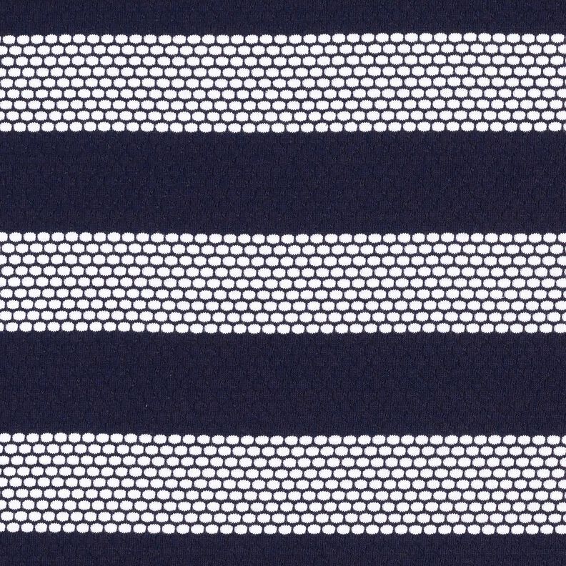 Cotton Jersey dotted stripes – navy blue/white,  image number 1