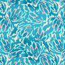 Satin crepe abstract petals – turquoise/cream,  thumbnail number 1