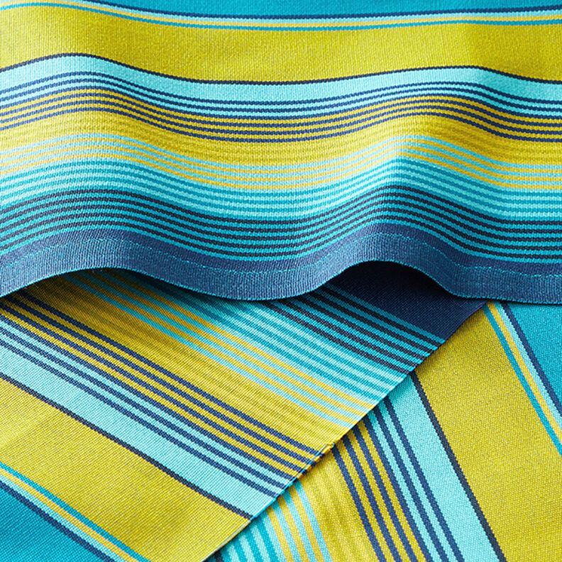 Outdoor Fabric Canvas Stripes – blue/mustard,  image number 6