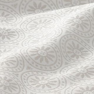 Outdoor fabric Jacquard Circle Ornaments – light grey/offwhite, 