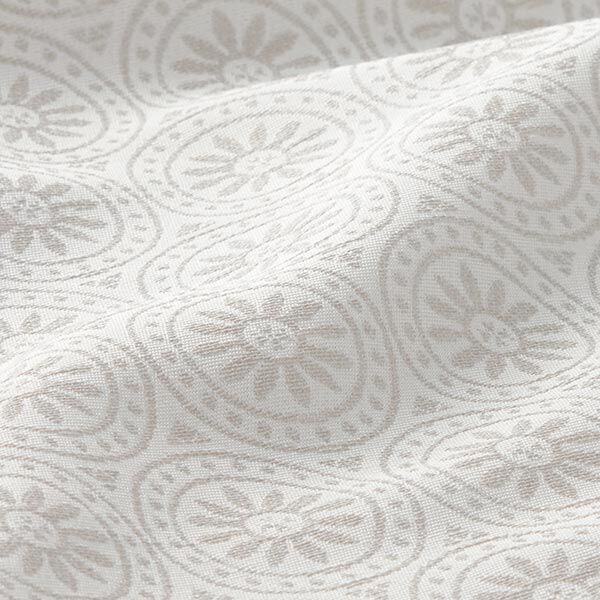 Outdoor fabric Jacquard Circle Ornaments – light grey/offwhite,  image number 2