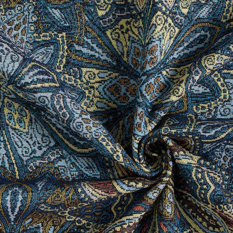 Decor Fabric Tapestry Fabric mandala flowers – black/blue,  image number 3