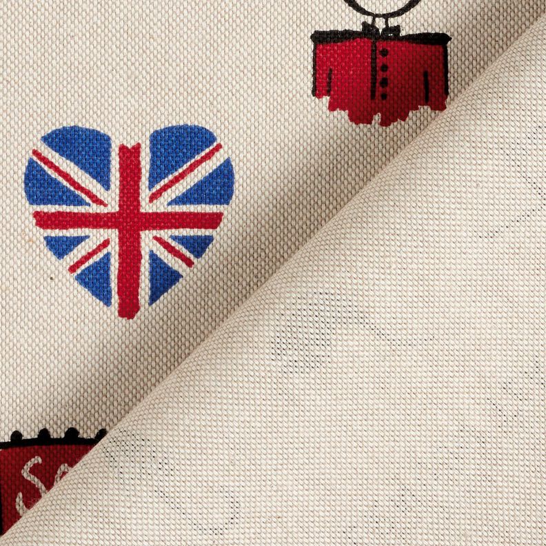 Decor Fabric Half Panama London – natural/red,  image number 4