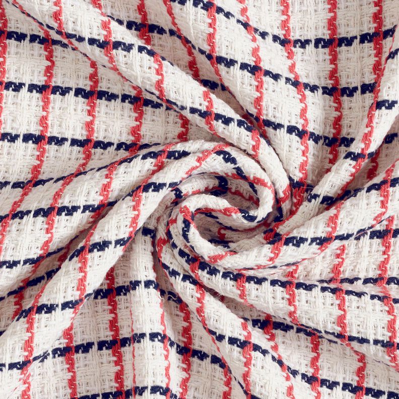 Checked chunky bouclé – white/berry,  image number 3