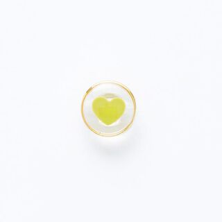 Heart Shank Button with Golden Edge [ Ø 11 mm ] – yellow/gold, 