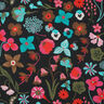 Cotton Poplin Meadow Flower Digital Print | Nerida Hansen – black/turquoise,  thumbnail number 1