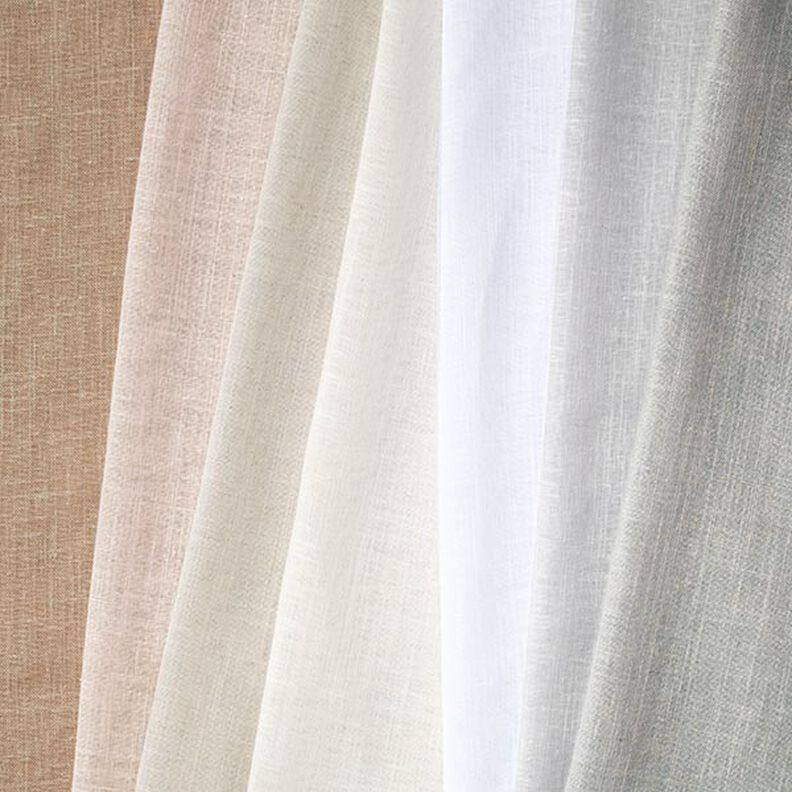 Curtain Fabric Voile Linen Look 300 cm – offwhite,  image number 4