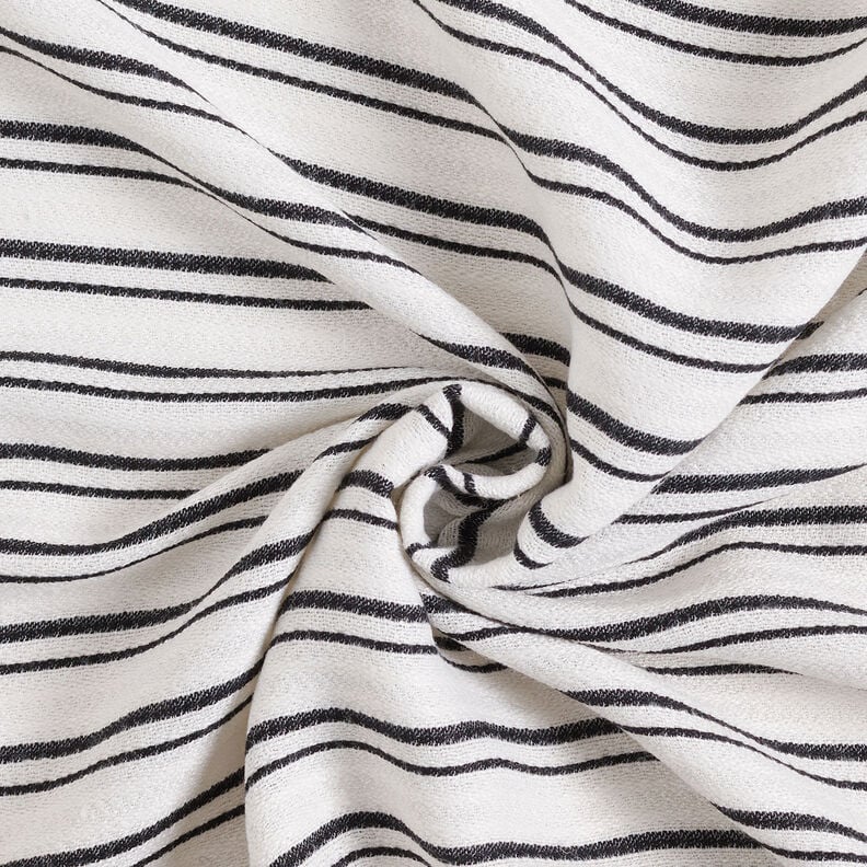 Irregular stripes crepe blouse fabric – white/black, image number 4