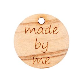 Appliqué Wooden decoration with lettering [ Ø 18 mm ] | Prym – natural, 