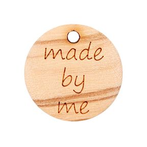 Appliqué Wooden decoration with lettering [ Ø 18 mm ]  | Prym – natural, 