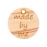 Appliqué Wooden decoration with lettering [ Ø 18 mm ] | Prym – natural,  thumbnail number 1