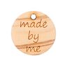 Appliqué Wooden decoration with lettering [ Ø 18 mm ]  | Prym – natural,  thumbnail number 1