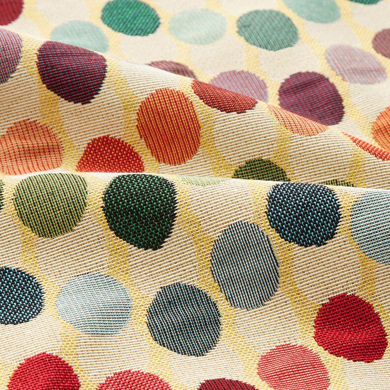 Decor Fabric Tapestry Fabric wavy dots – light beige/blue, image number 2