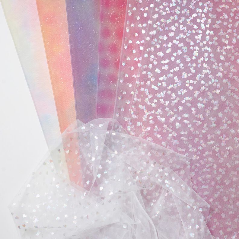 Plain with glitter soft mesh – pink,  image number 6