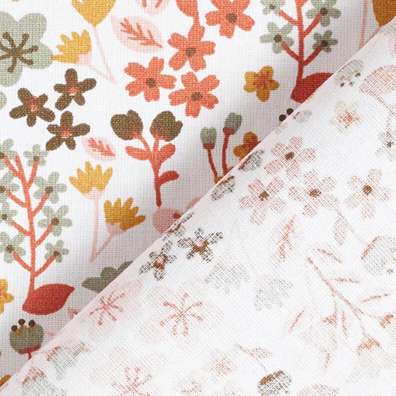 Cotton Cretonne Filigree Flowers – orange/white,  image number 4