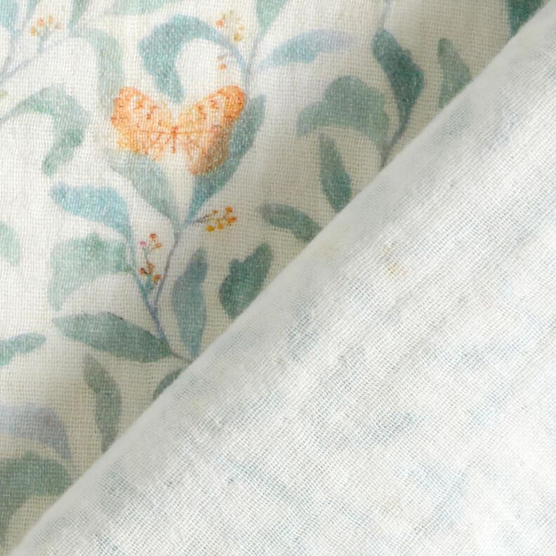 Double Gauze/Muslin meadow with butterflies Digital Print | Poppy Fabrics – ivory,  image number 4