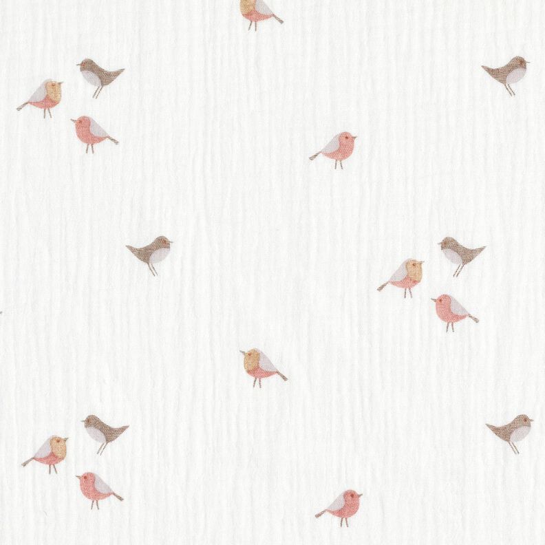 Double Gauze/Muslin Little birds – ivory,  image number 5