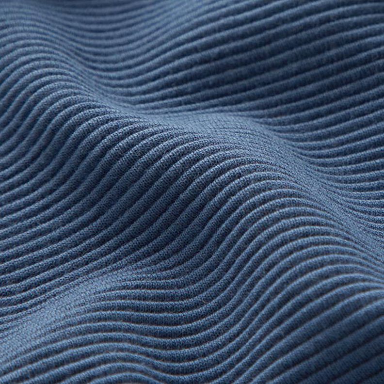 Ottoman ribbed jersey Plain – denim blue,  image number 3