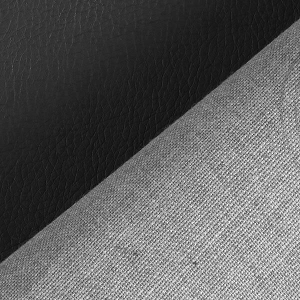 Upholstery Fabric imitation leather natural look – black,  image number 3