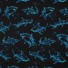 Cotton Jersey sharks | Glitzerpüppi – black/light turquoise,  thumbnail number 1