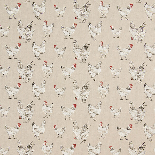 Decor Fabric Half Panama Chickens – natural,  image number 1