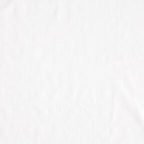 Sateen elephant embroidery – white, 