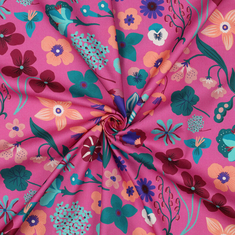 Cotton Poplin Meadow Flower Digital Print | Nerida Hansen – pink/petrol,  image number 3
