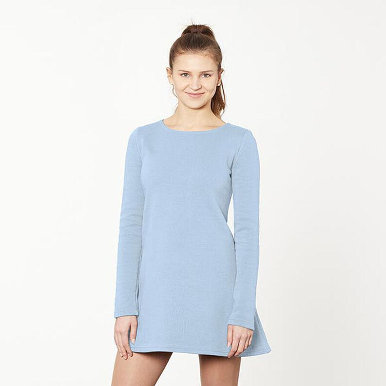 Light Cotton Sweatshirt Fabric Plain – light blue,  image number 6