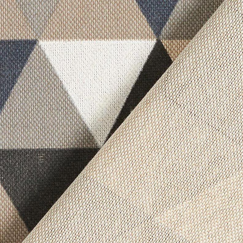 Decor Fabric Half Panama Triangles – beige/grey,  image number 4