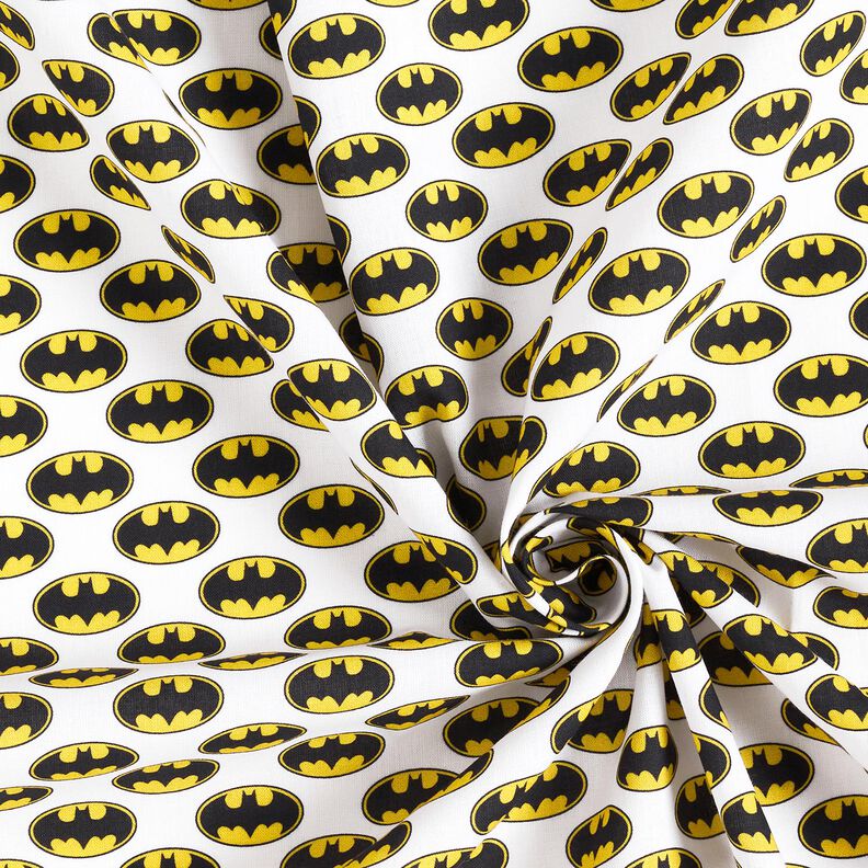 Cotton Poplin Batman logo Licensed Fabric | DC Comics – white,  image number 3