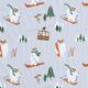 Organic French Terry Yetis Go Skiing Digital Print – silver grey,  thumbnail number 1