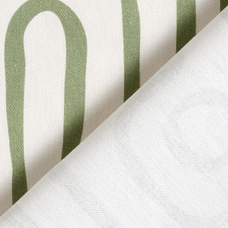 Decor Fabric Half Panama abstract striped pattern – pine/natural, image number 4