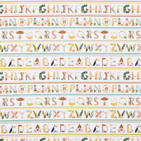 Cotton Poplin Animal Letters – white, 