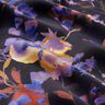 viscose fabric Cupro watercolor flowers – black/blue lilac,  thumbnail number 2