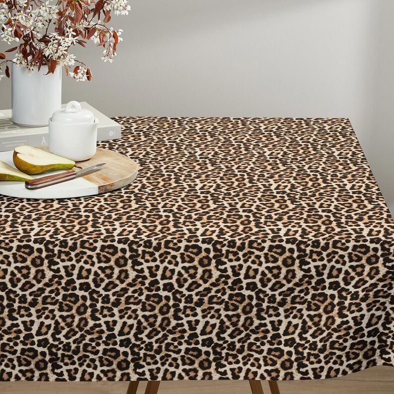 Decor Fabric Half Panama elegant leopard print – black/natural,  image number 7