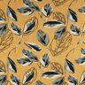 Viscose Jersey large autumn leaves – curry yellow/slate grey,  thumbnail number 1