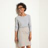 Checked Cotton Coating Fabric – white/dark beige,  thumbnail number 7