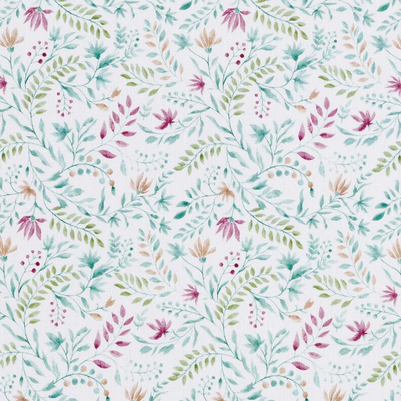 Cotton Poplin Floral Dream Digital Print – white/eucalyptus,  image number 1