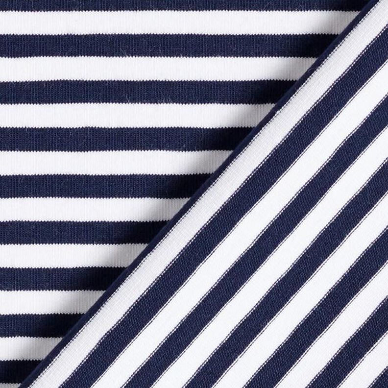 Cotton Jersey Narrow Stripes – navy blue/white,  image number 5