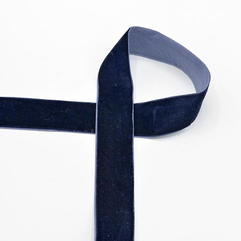Velvet ribbon [25 mm] – navy blue,  image number 1