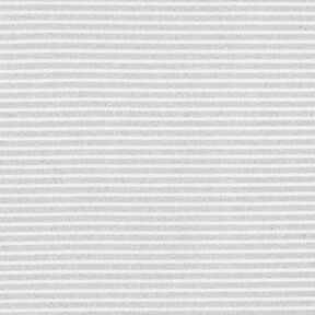 Jersey narrow glitter stripes – white/metallic silver, 