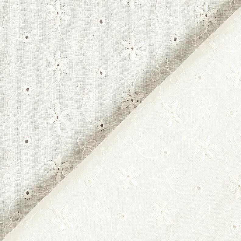 Cotton Batiste Broderie Anglaise flower tendrils – offwhite,  image number 4