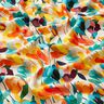 Viscose Linen Blend stylized flowers – offwhite/orange,  thumbnail number 2