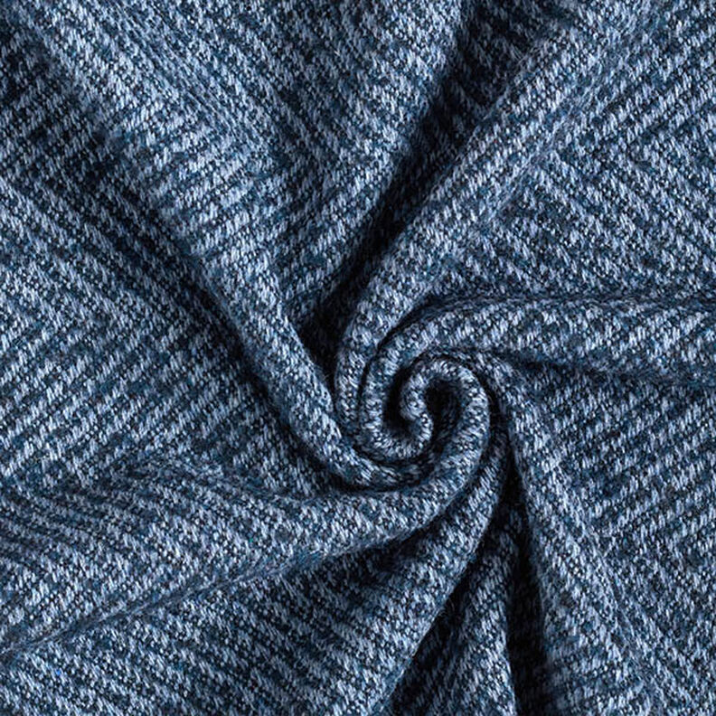 Zigzag Wool Blend Coating Fabric – navy blue,  image number 3