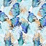 Cotton Jersey palm leaf thicket | Glitzerpüppi – white/eucalyptus,  thumbnail number 1
